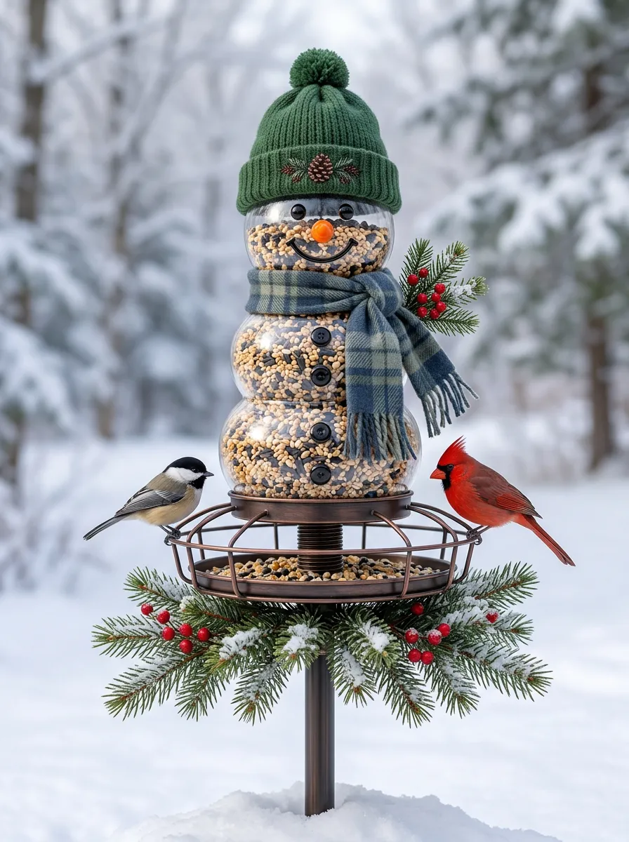 Snowman Christmas Bird Feeder
