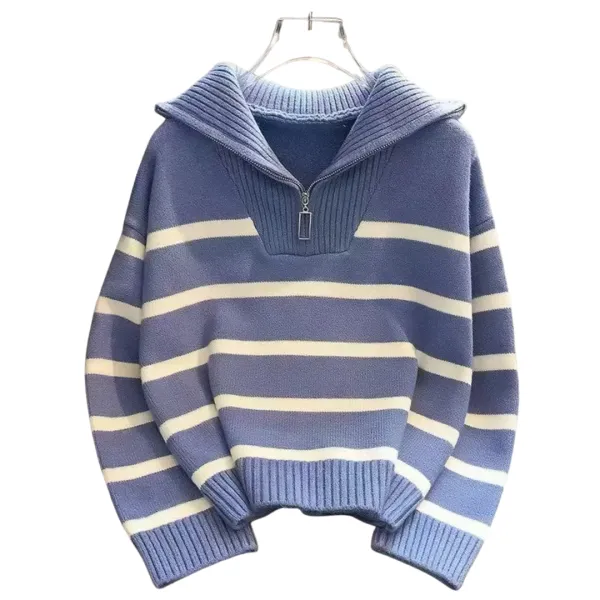 Lounge Ready Half Zip Zip Neck Knit Sweater