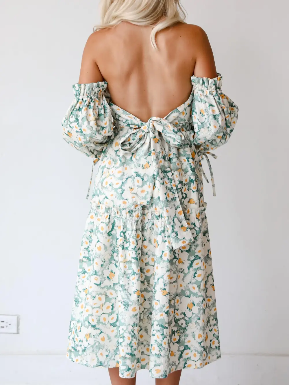Floral Off-The-Shoulder Midi Dress