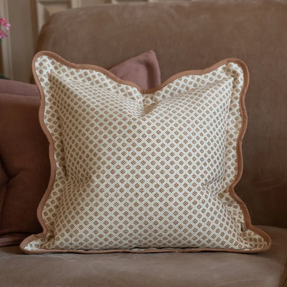 Relaxed Scalloped-Edge Printed Accent Cushion