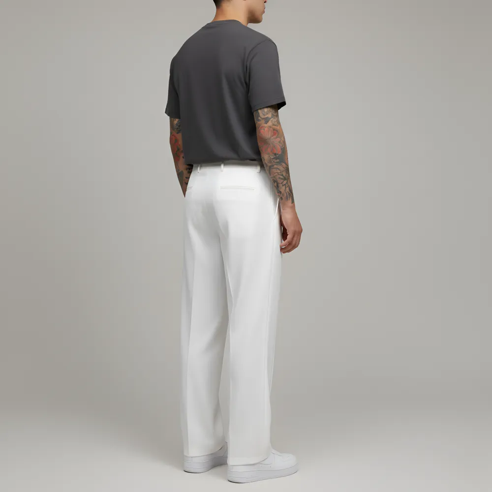 Zip Front Straight Leg Pants