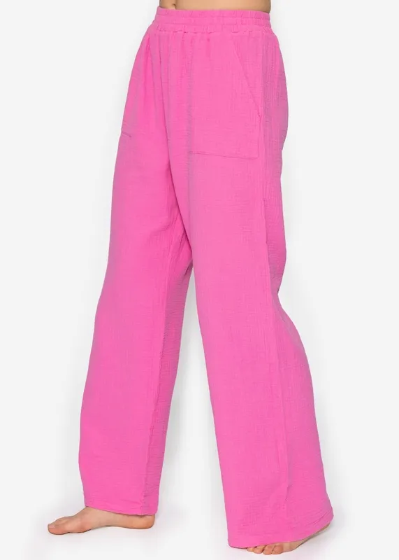 Pink Muslin Everyday Pants