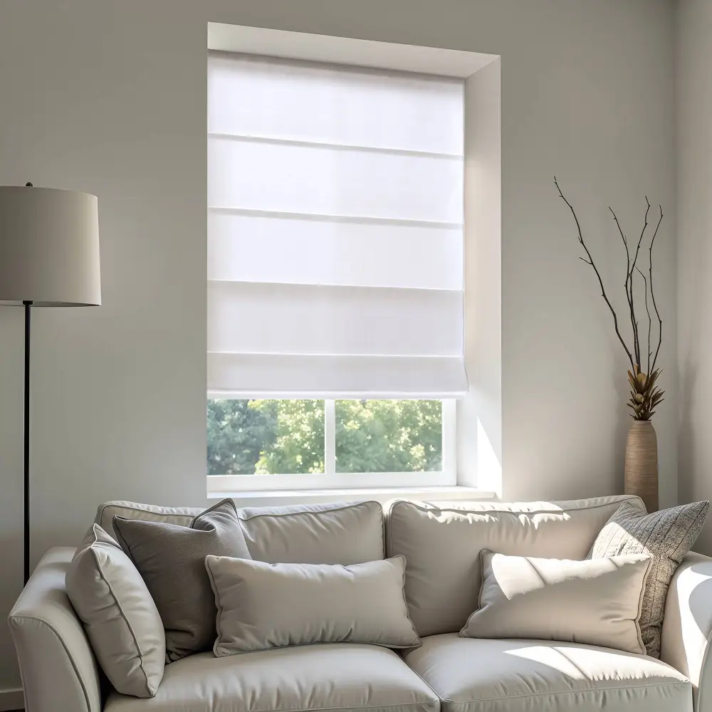 Relaxed Room Darkening Polyester Cordless Roman Shade