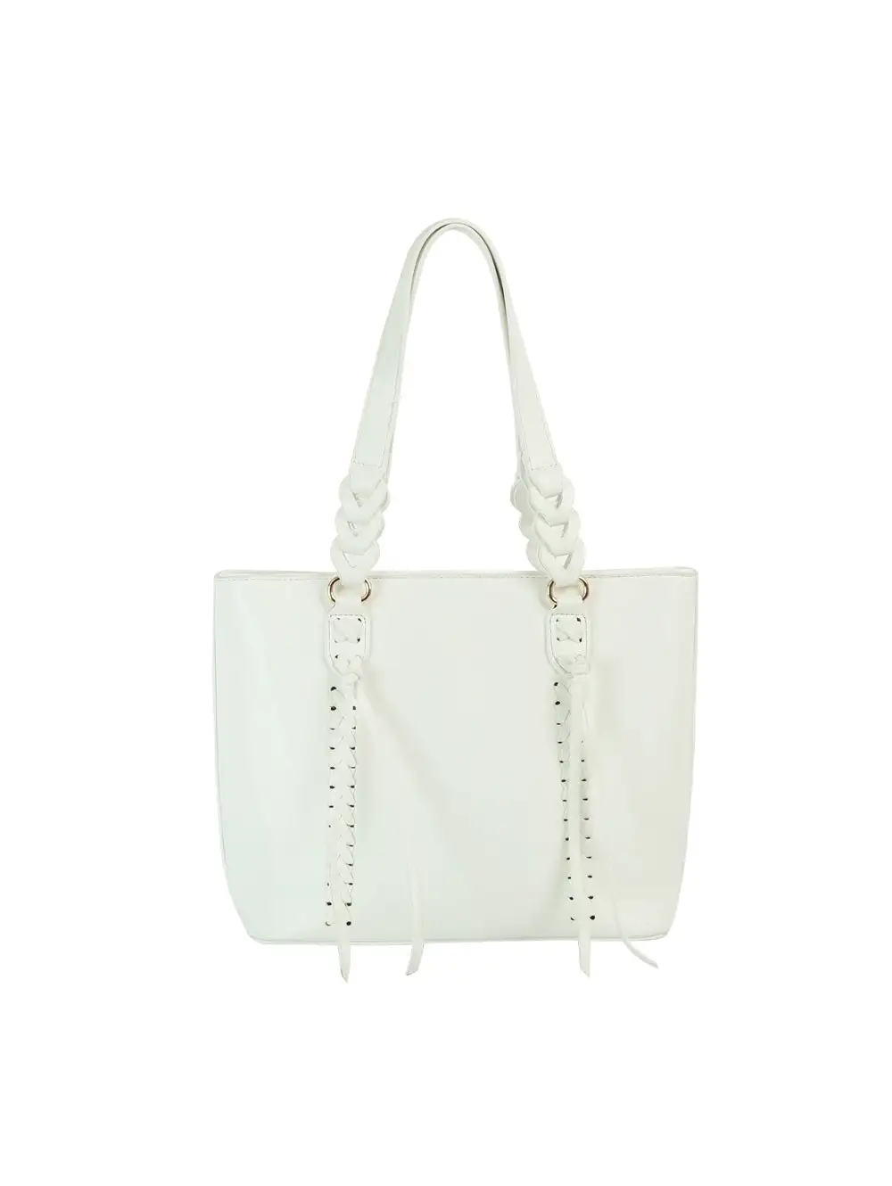 Cross Stitch Detailed Braided Tote Bag