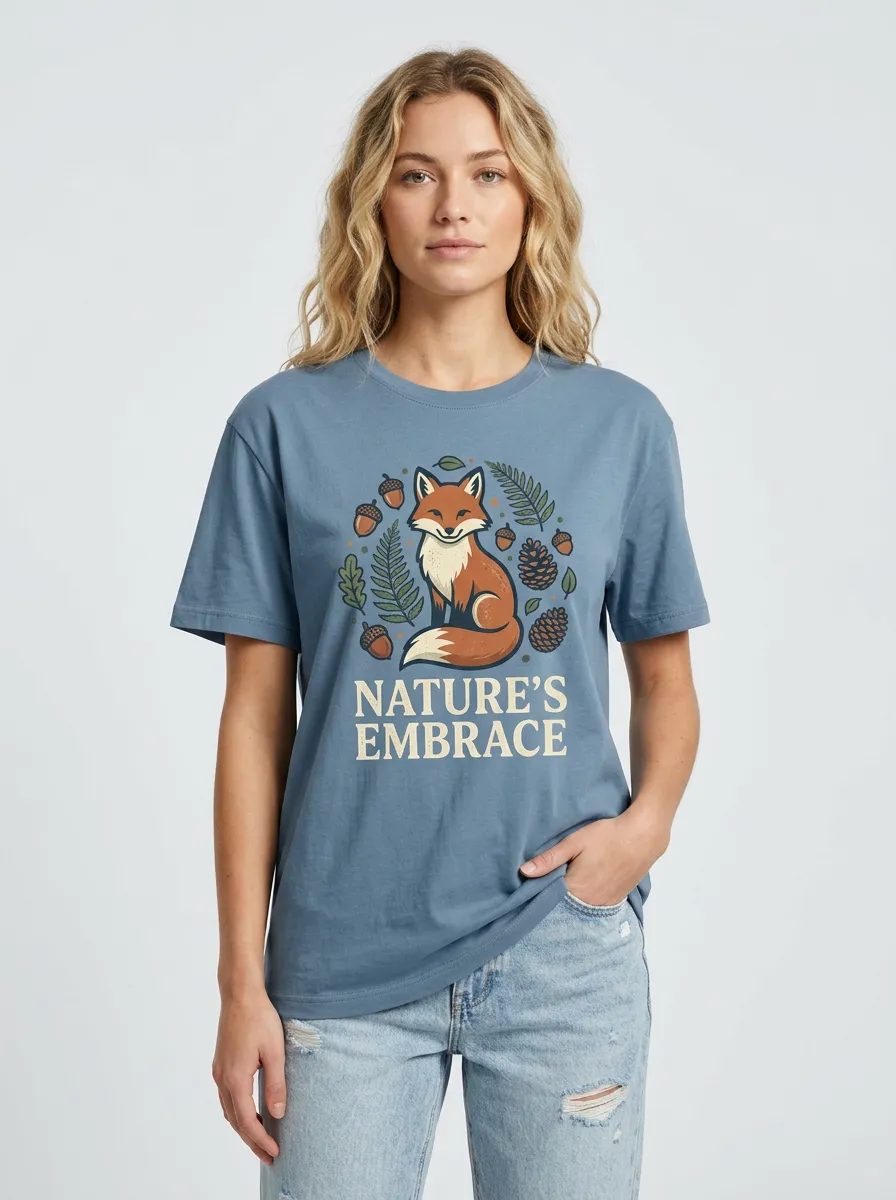 Nature Lover Fox Acorn Fern T-Shirt