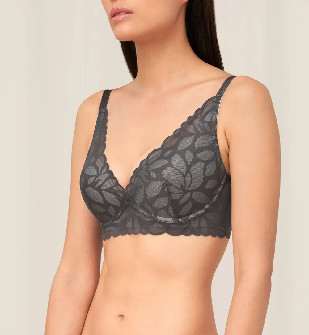 Women's Light-Feel Wired Deep-V Push-Up Lace Seamless Bra