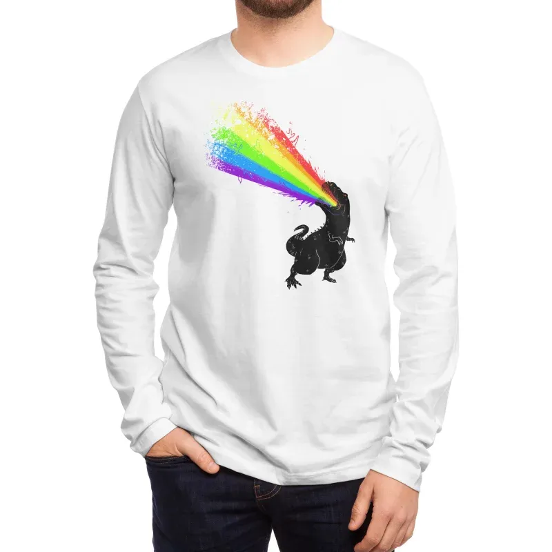 Men's Daily Cartoon Dinosaur Graffiti Long-Sleeved T-Shirt