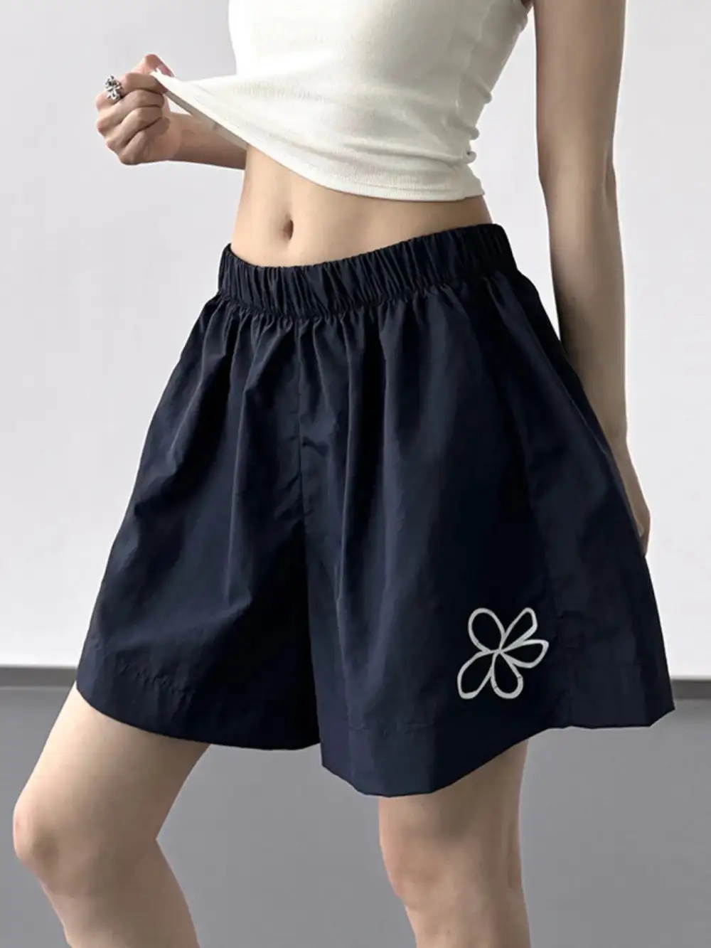 Polyester Elastic Waist Shorts