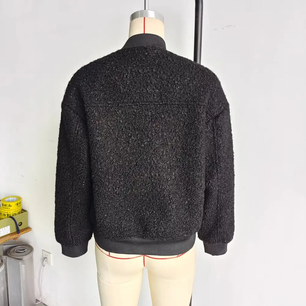 Varsity Teddy Snap Front Bomber Jacket