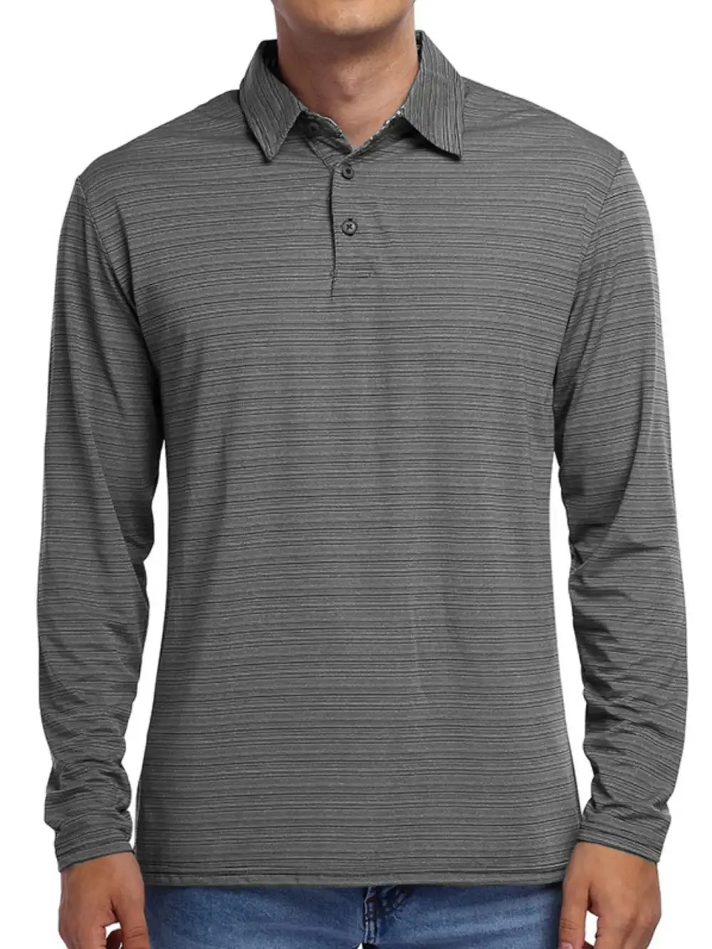 Utility Striped Collared Polo Shirt