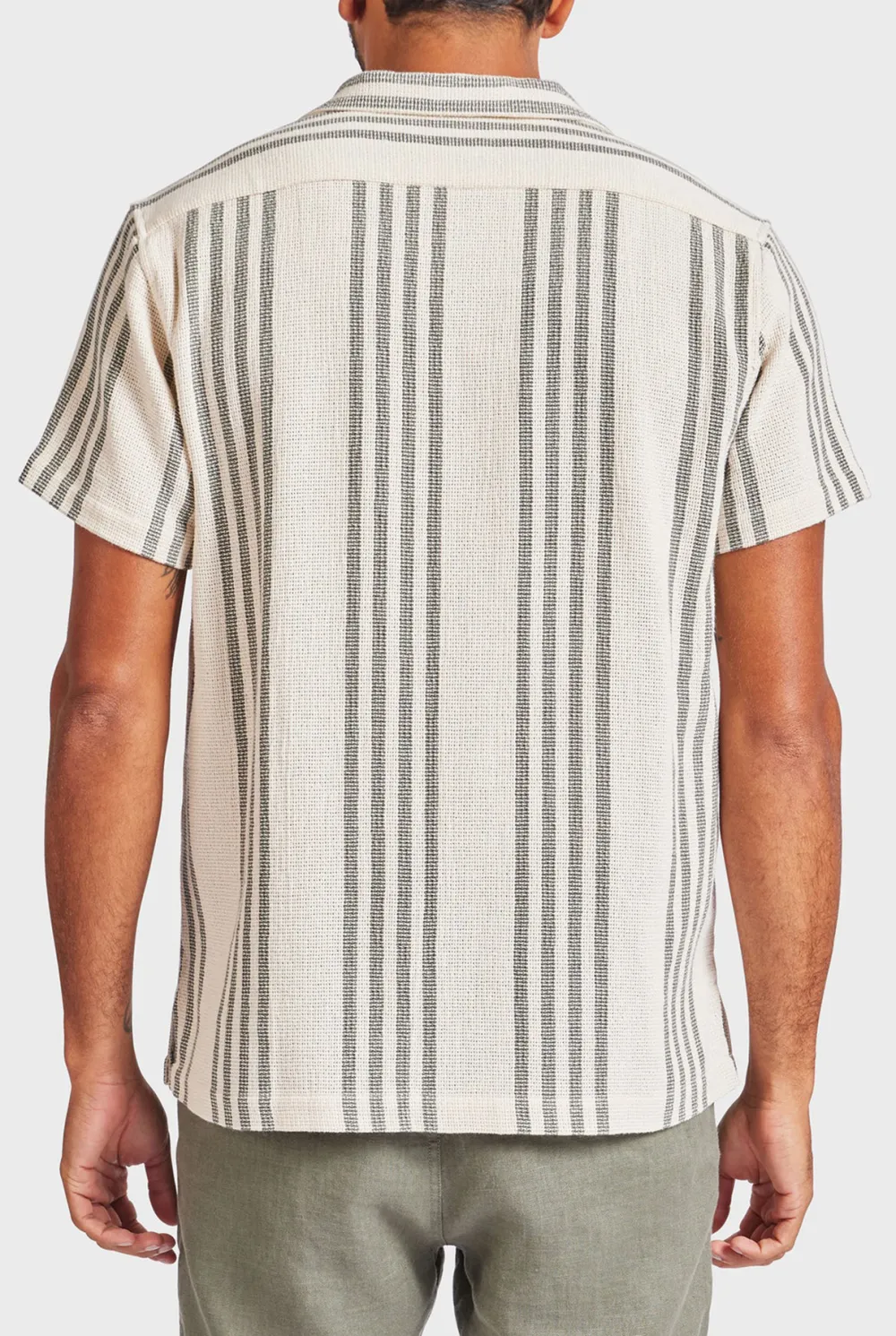 Vertical Stripe Short Sleeve Shirt-Seasponge