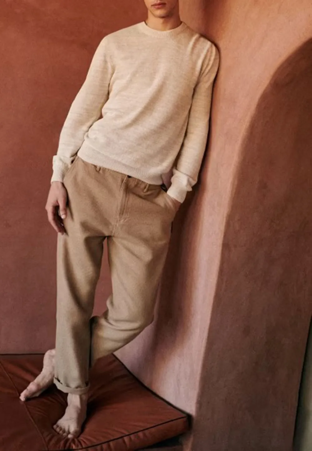 Cream Lightweight Relaxed Fit Knit Sweater