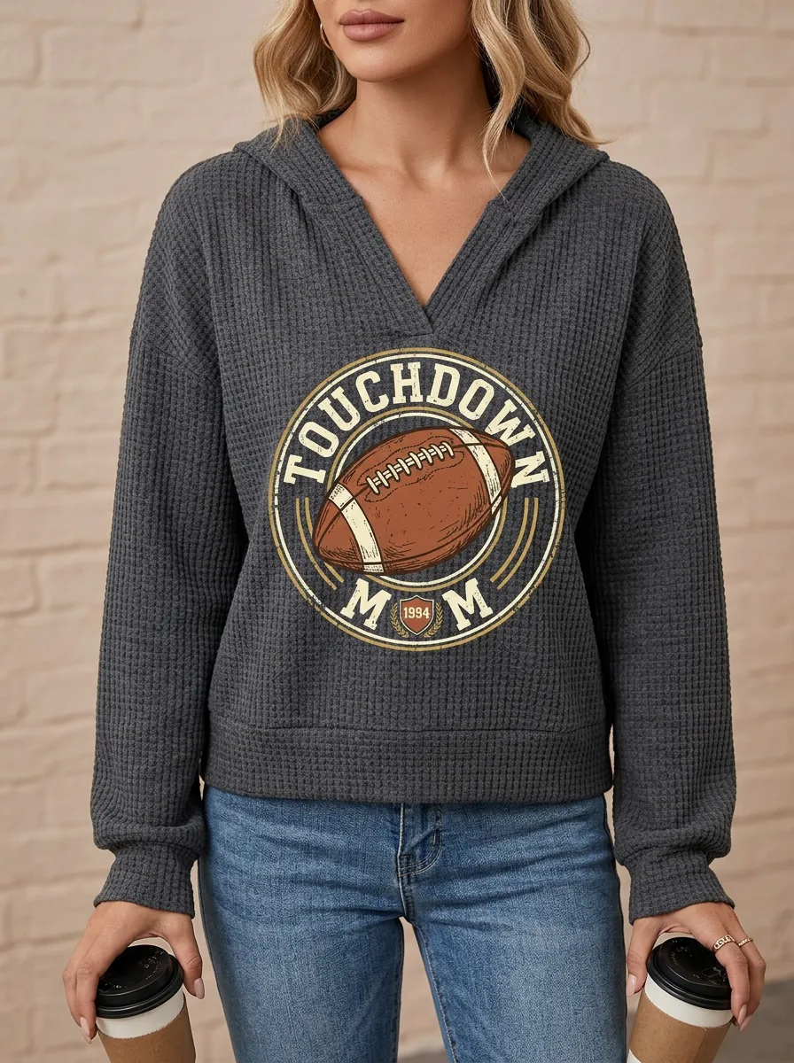Football Graphic Casual Hoodie