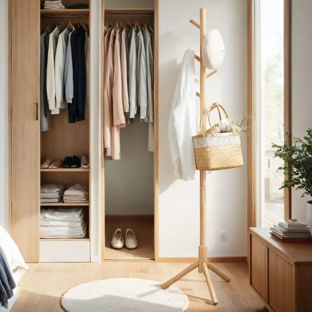 Wooden Tree Coat Rack Stand