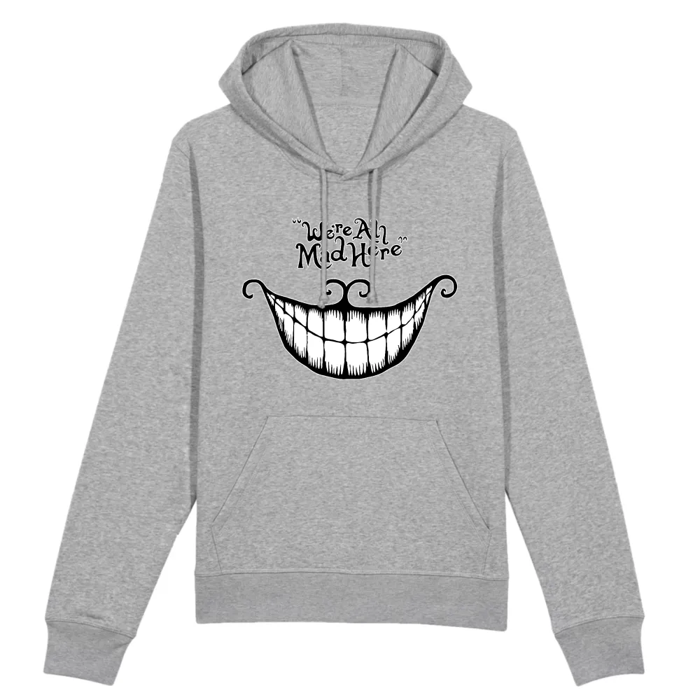 Grinning Cat Graphic Pullover Hoodie