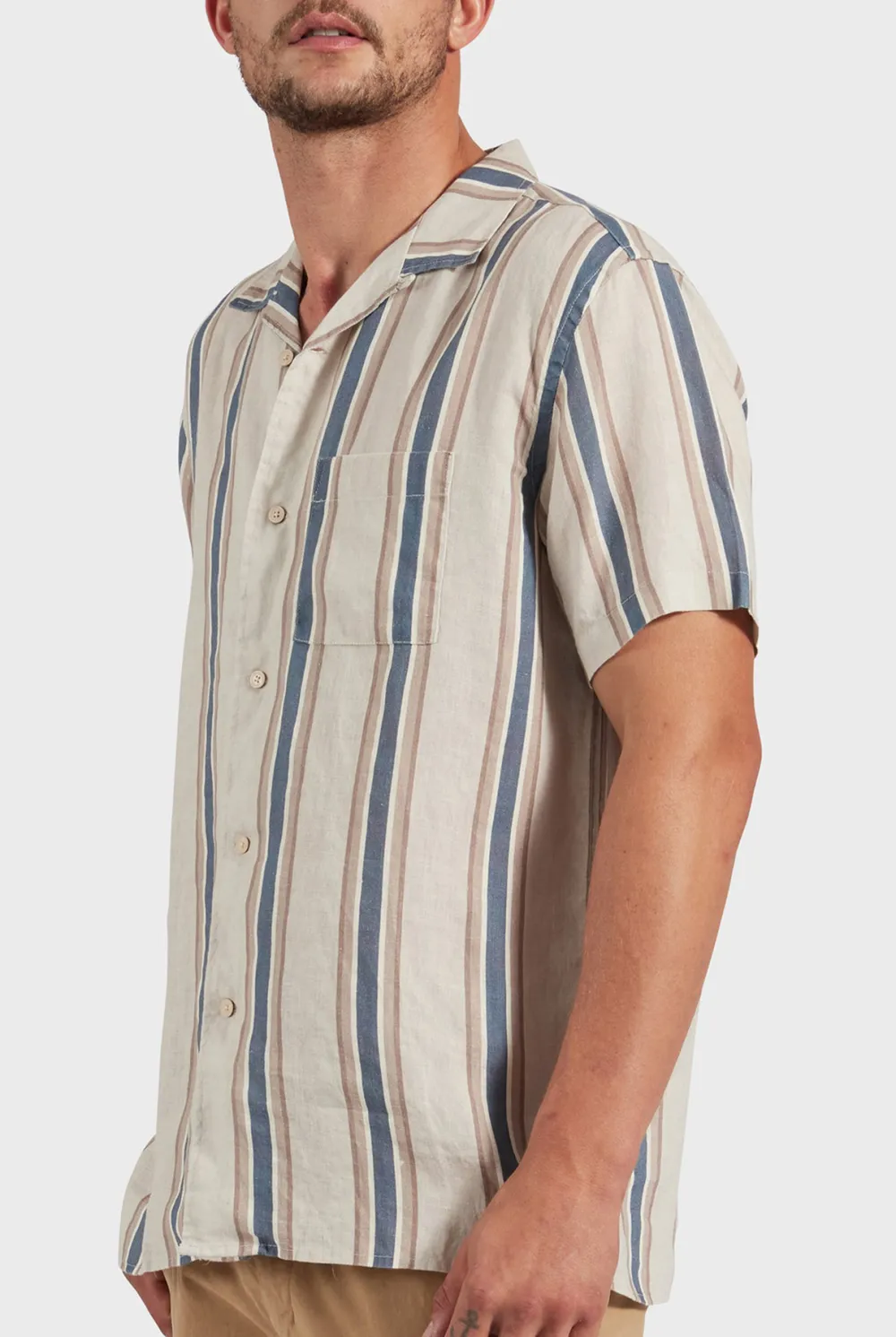 Casual Button Up Shirt-Natural