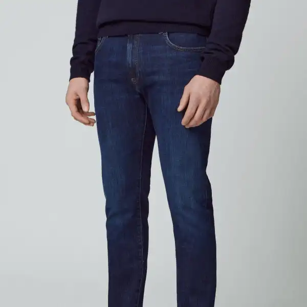 Vintage-Wash Slim-Fit Stretch Denim Jeans