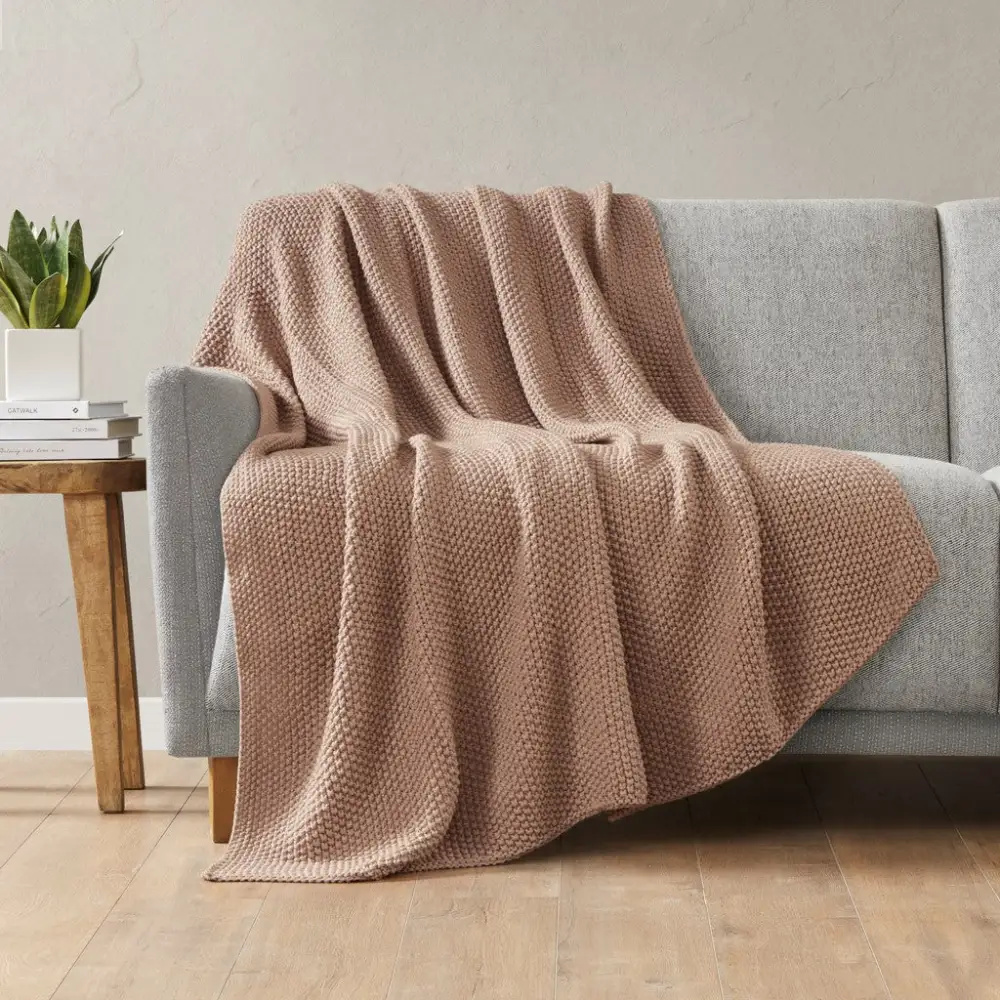 Classic Cable Knit Throw Blanket