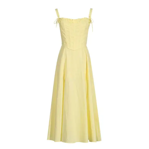 Slit Sleeveless Zip Back Midi Dress