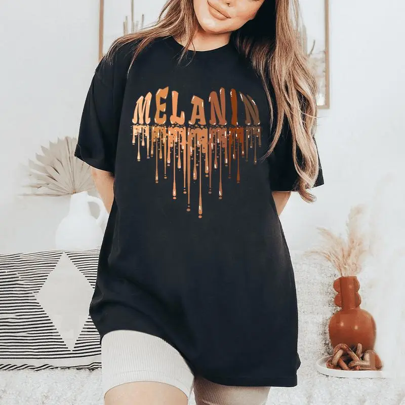 Drippin Melanin Heart Love Black History Pride Girls Women's Oversized Comfort T-Shirt