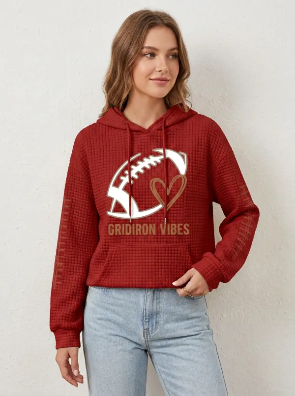 Women's Gridiron Vibes Heart Graphic Hoodie
