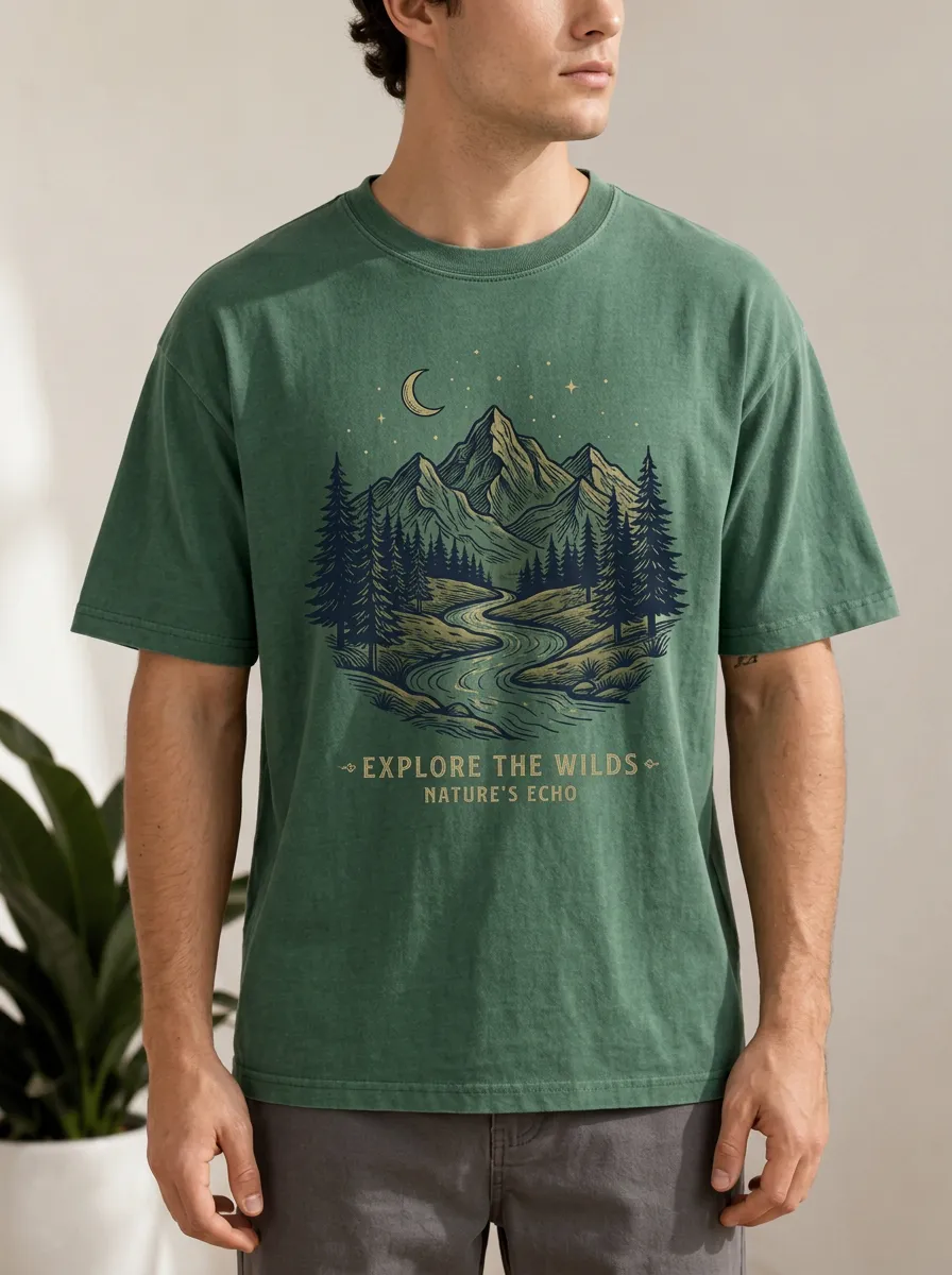 Men's Forest River Mountain Graphic T-Shirt
