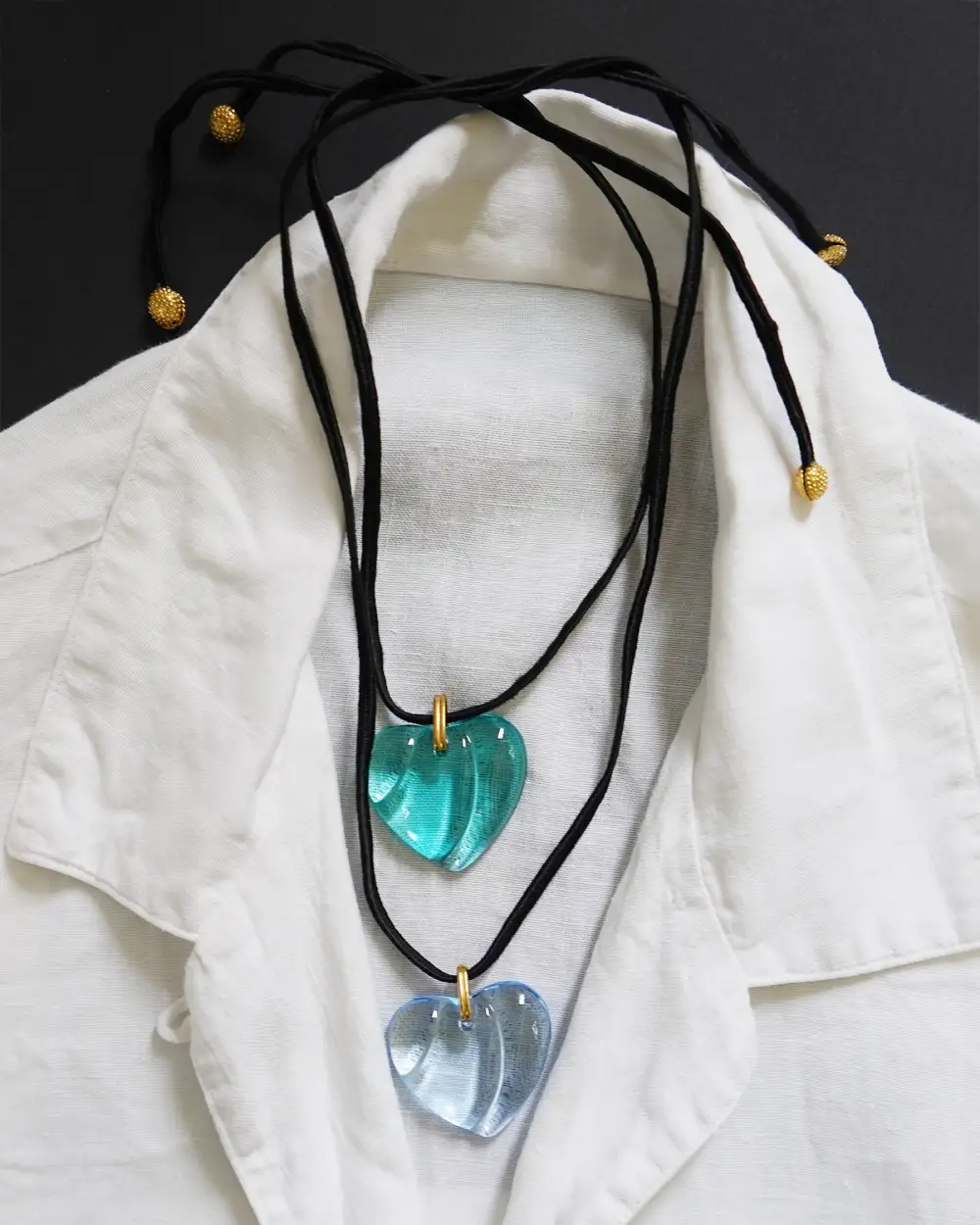 Crystal Glass Emerald Heart Necklace