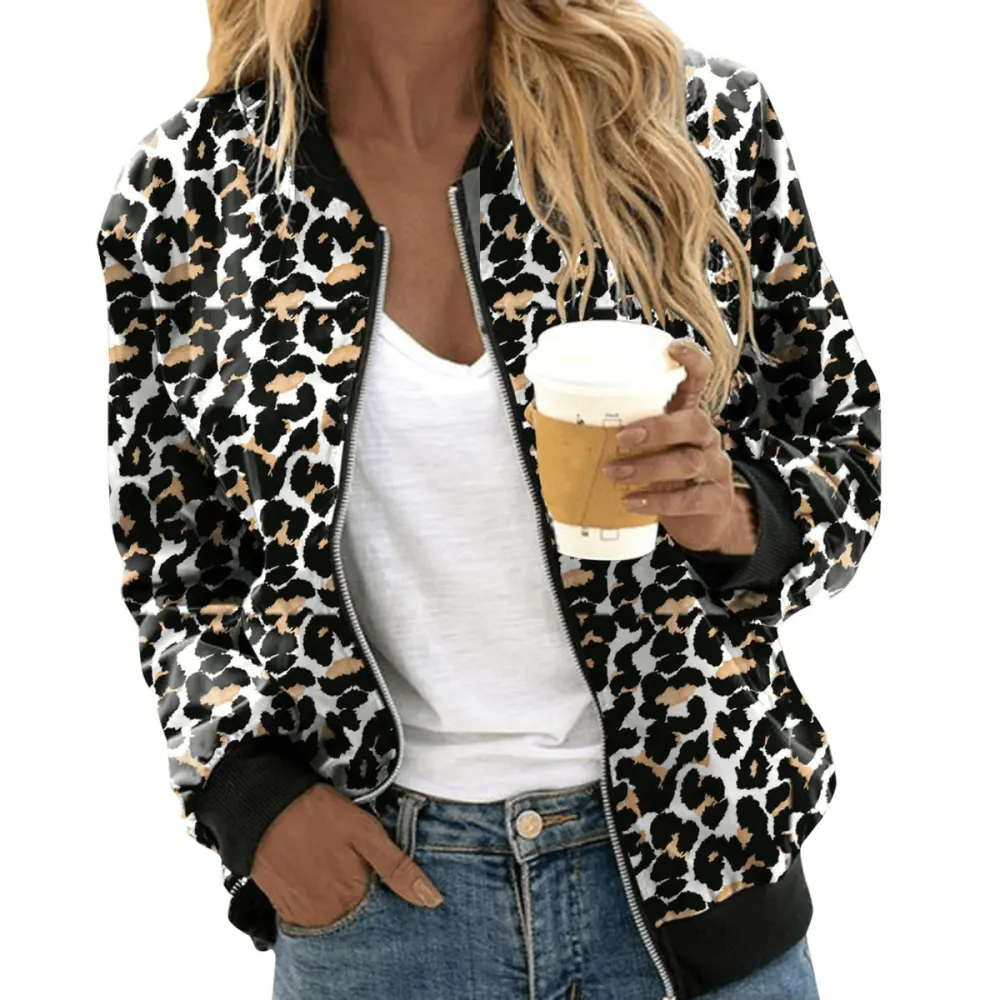 Leopard Print Bomber Jacket