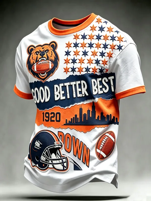 Men'S Football Fan  Print Casual T-Shirt