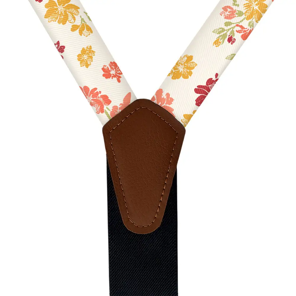 Stamped Floral Pattern Suspenders