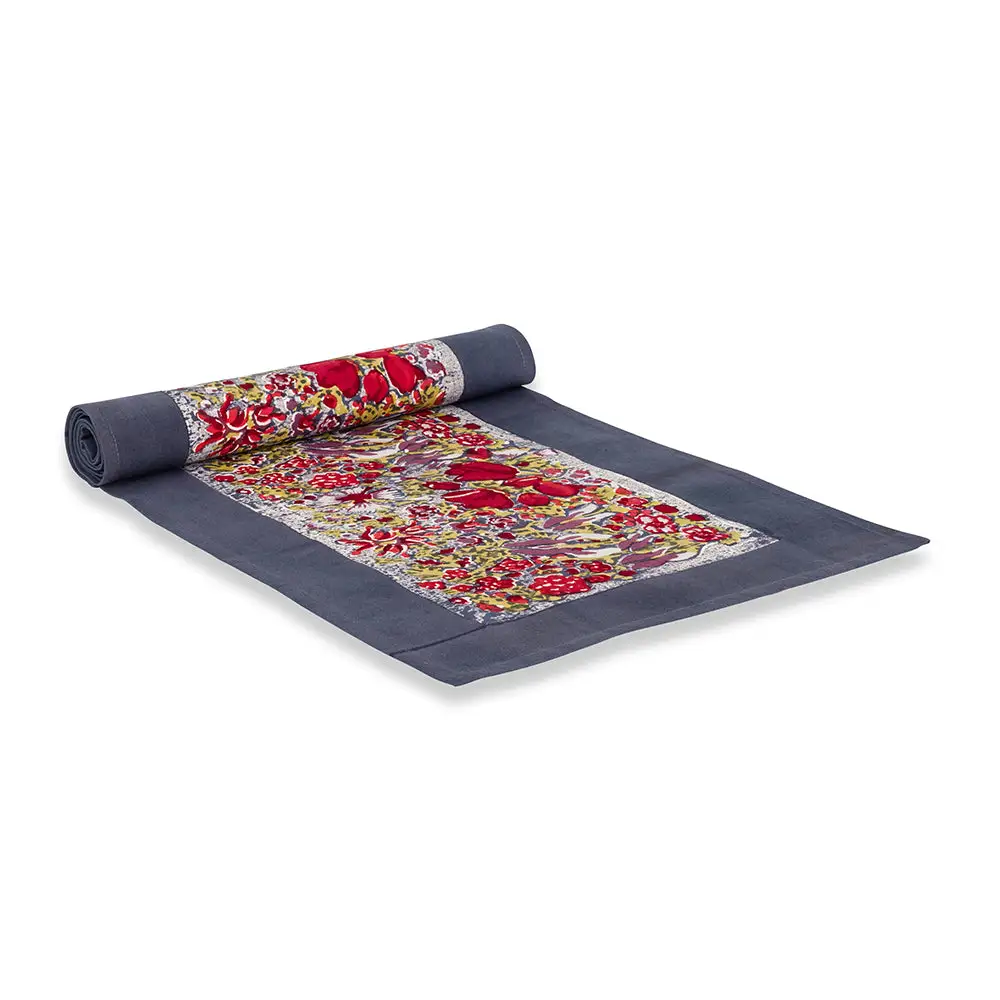 Loose Garden Watercolor Table Runner