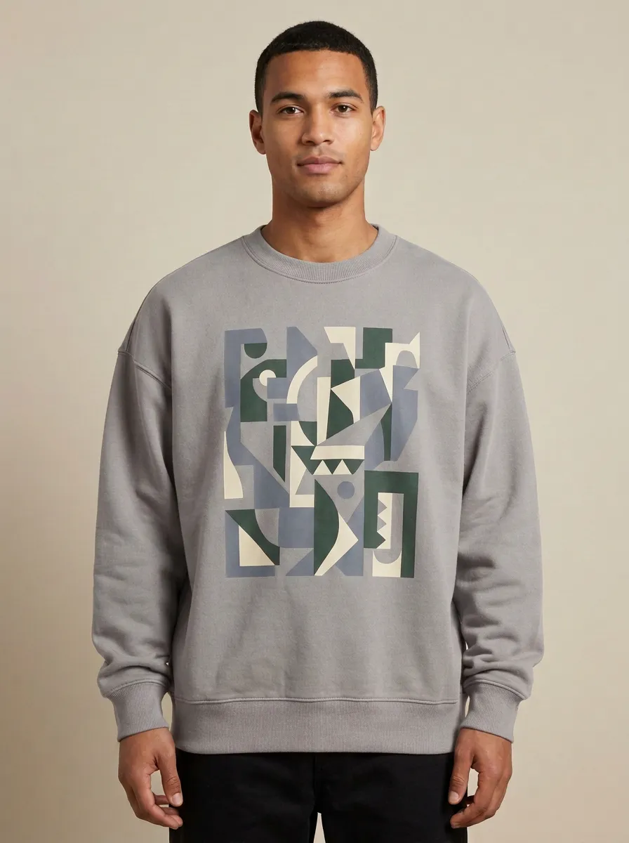 Relaxed Design Abstract Geometric Art Hoodie