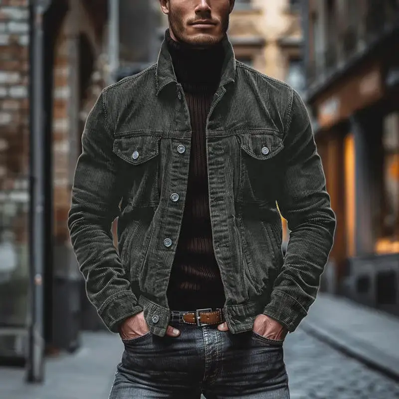 Buttoned Chore Corduroy Jacket