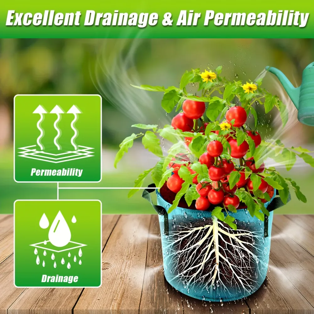 5 Pcs Fabric Plant Grow Bags