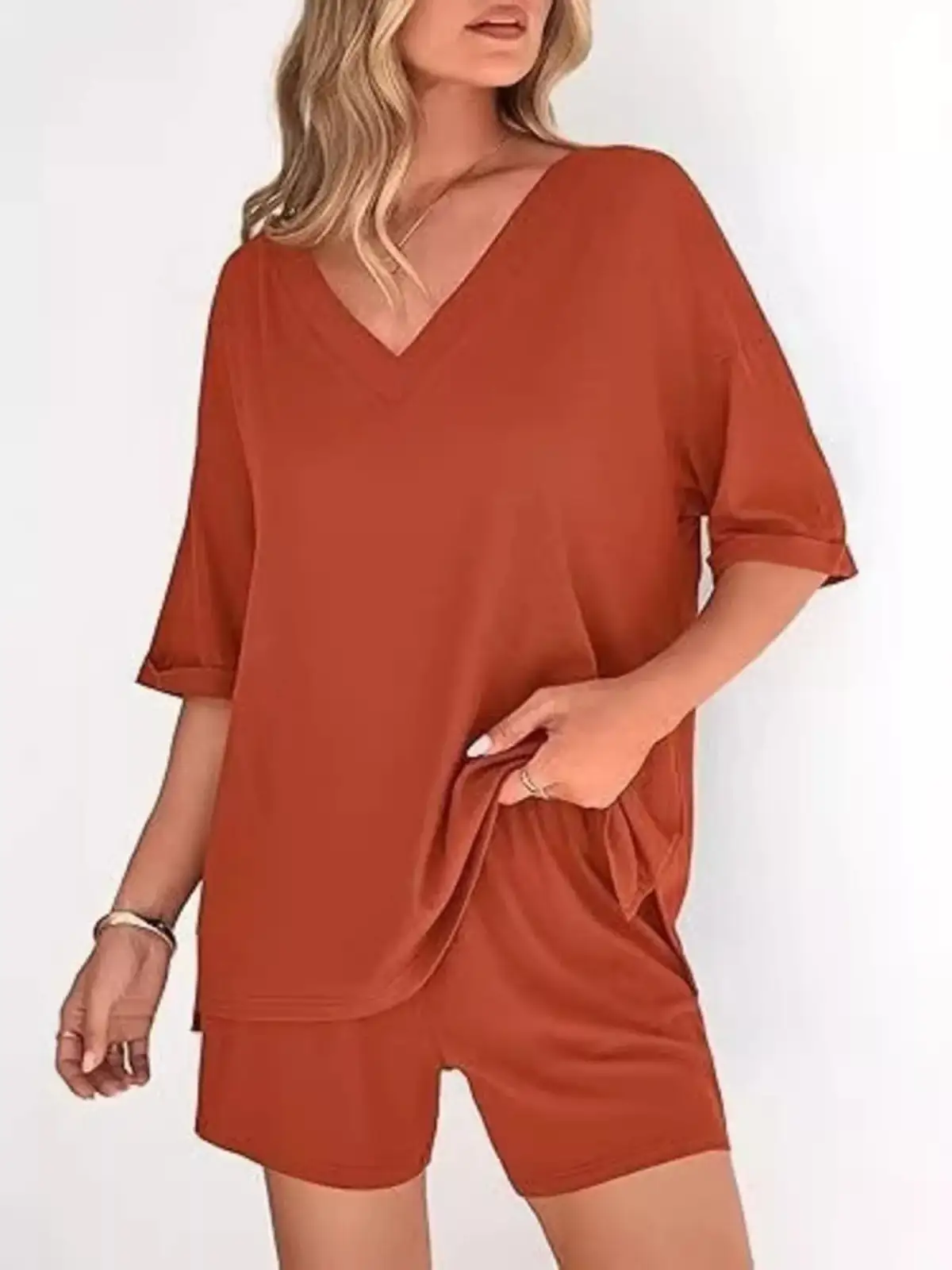 Classic Relaxed Everyday Top and Shorts Matching Set