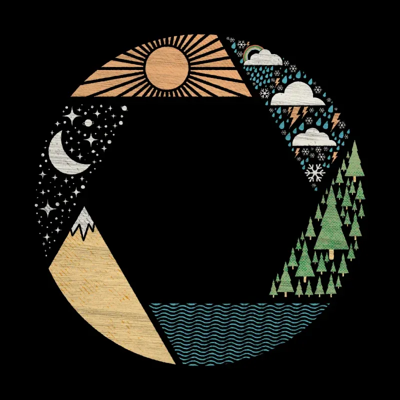 Circle Nature Scene Hoodie, Artistic Casual Pick