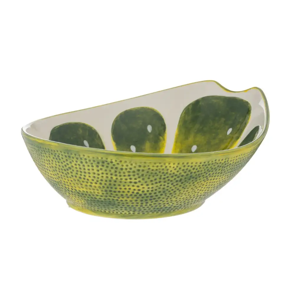 Lime Ceramic Oval Bowl