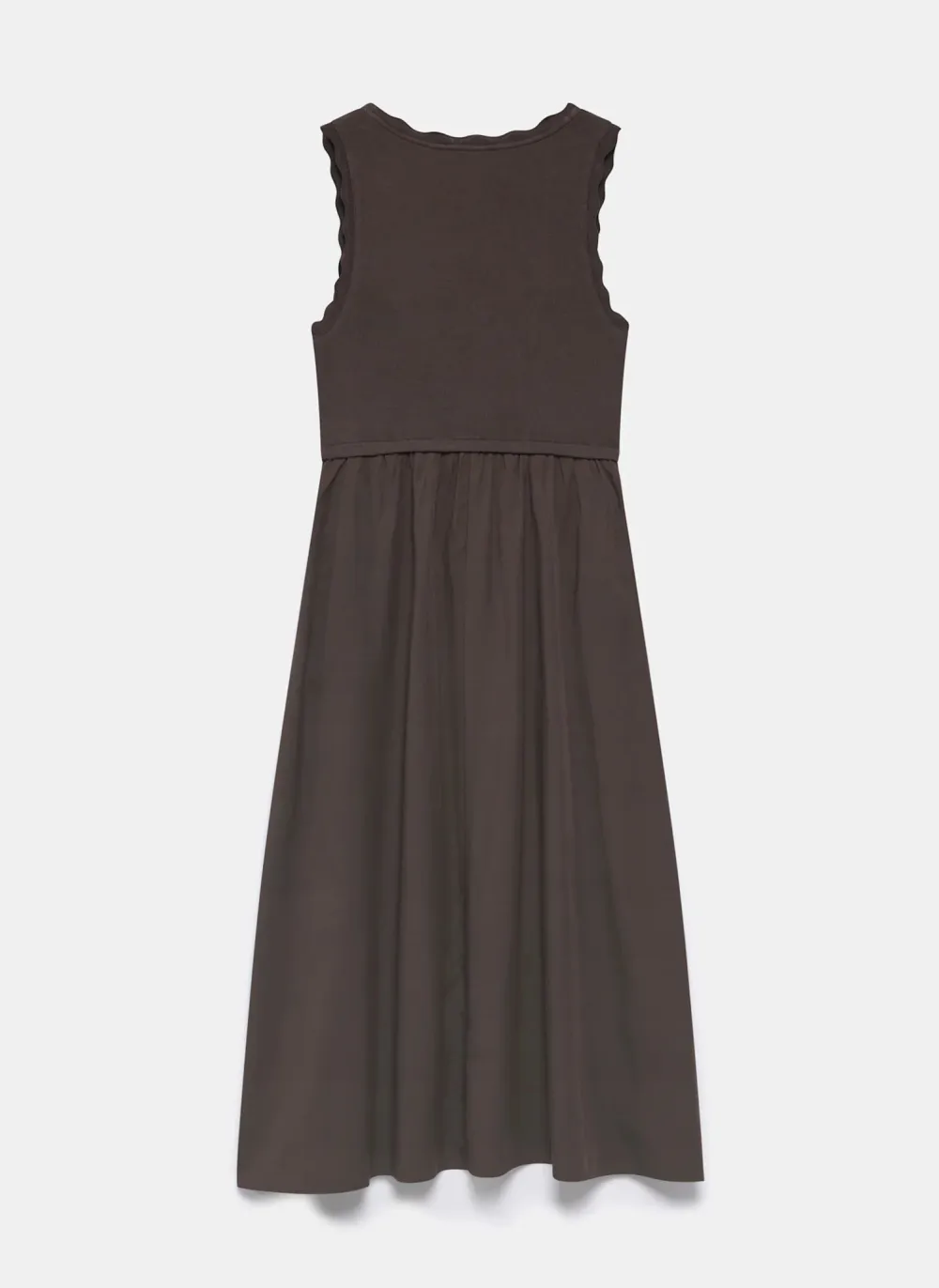 Casual Style Scallop Midi Dress