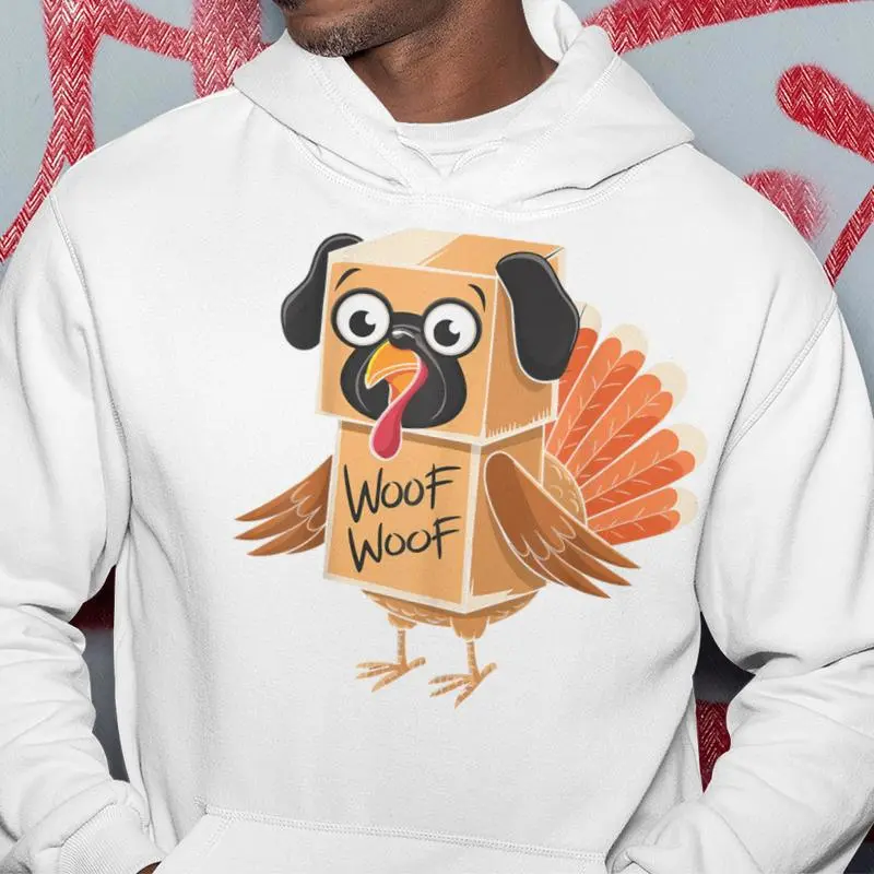 Turkey Fake Pug Disguise Dog Lovers Hoodie