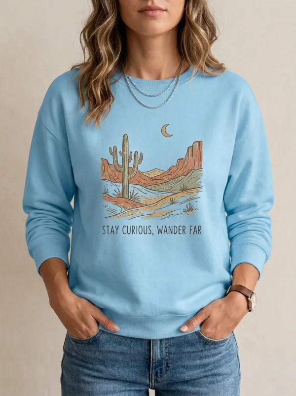 Desert Travel Lover Cactus Mountain Sweatshirt