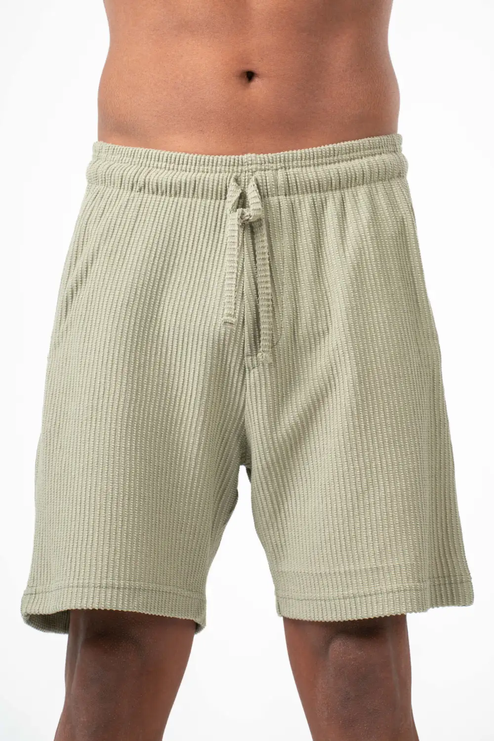 Mint Green Textured Pull On Shorts