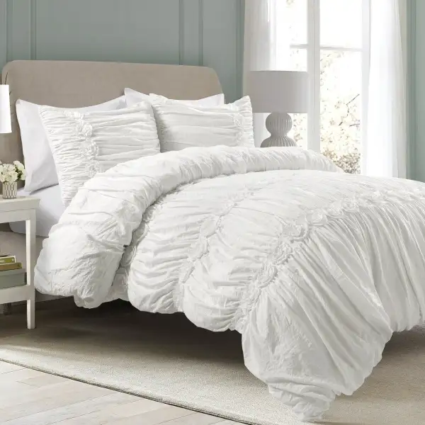 Casual Floral Textured Comforter Bedding Set