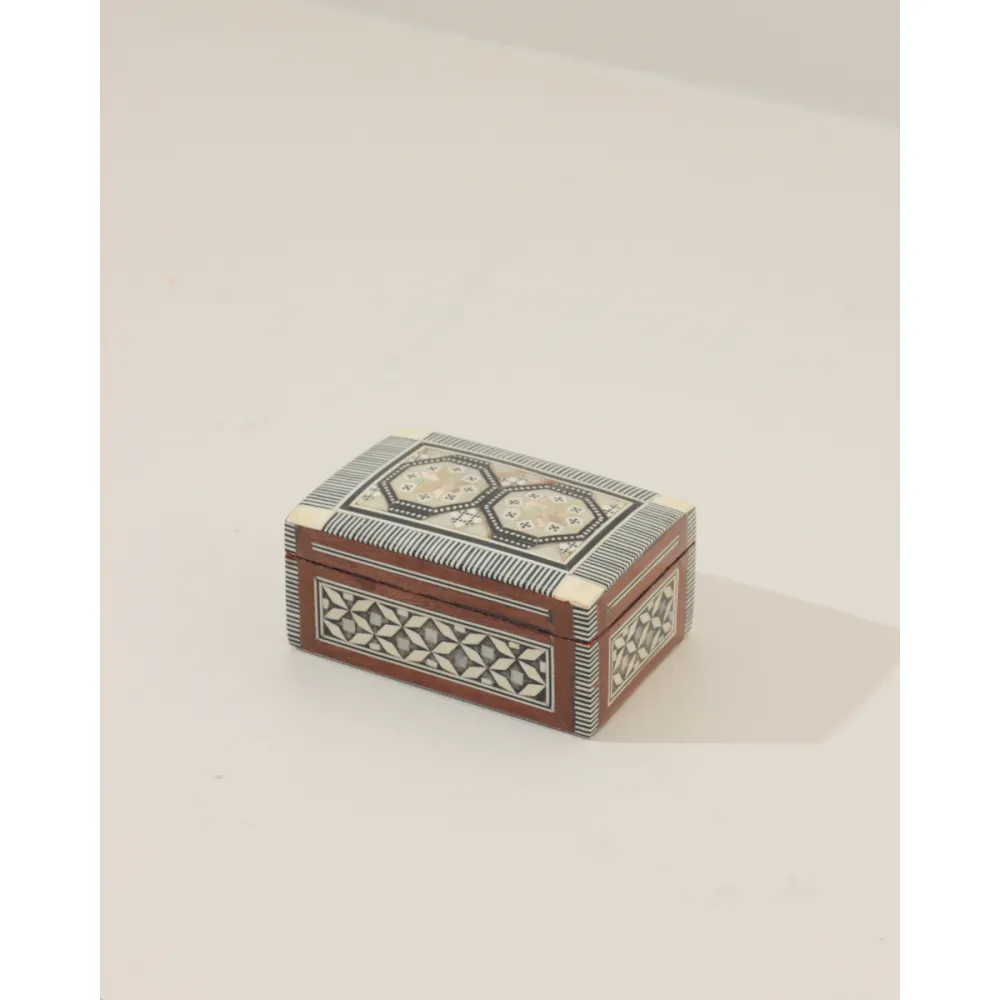 Marquetry Mother of Pearl Inlay Jewelry Box