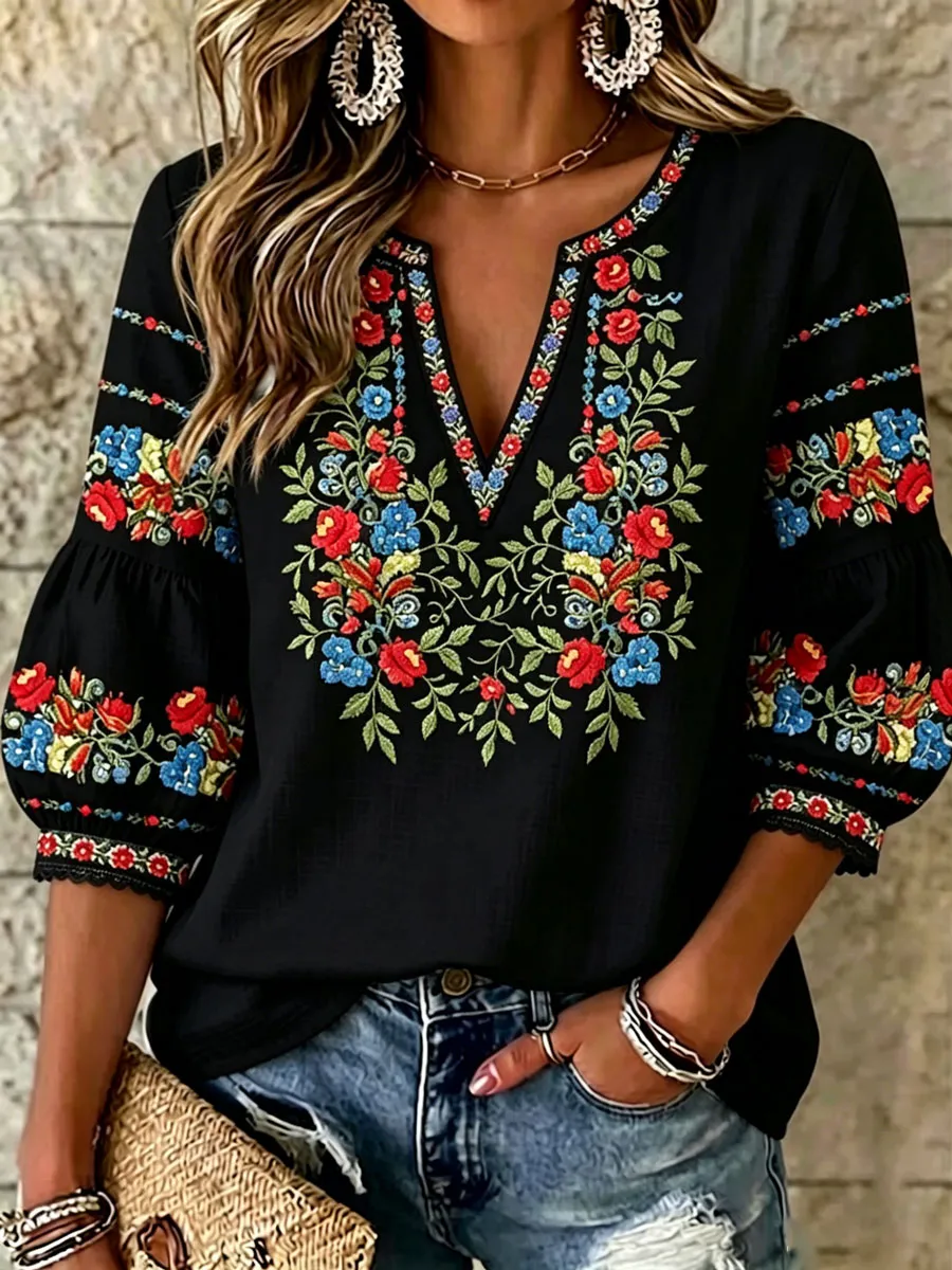 Women's German Bavarian style floral top