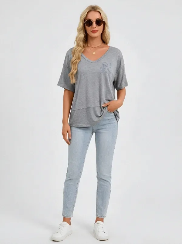 Western Rodeo Soul V-Neck Top