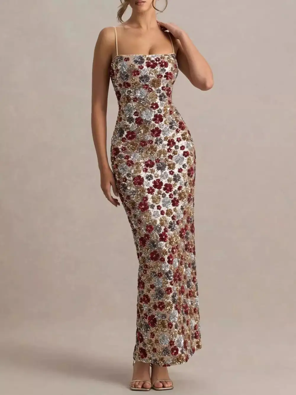 Classic Bodycon Floral Maxi Dress
