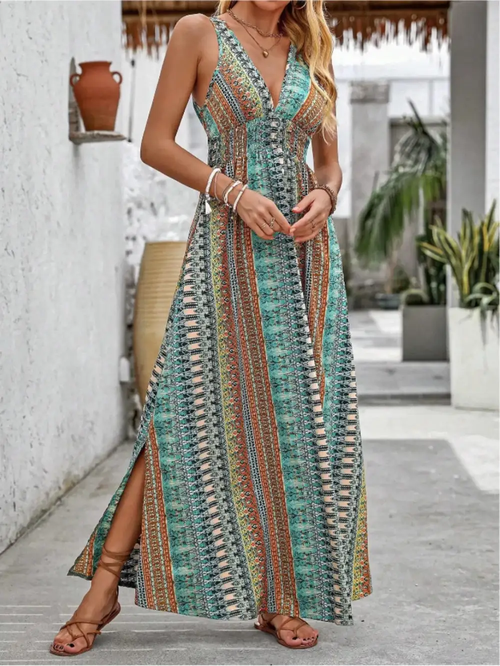 Flowy Tie Waist Tie Detail Dress