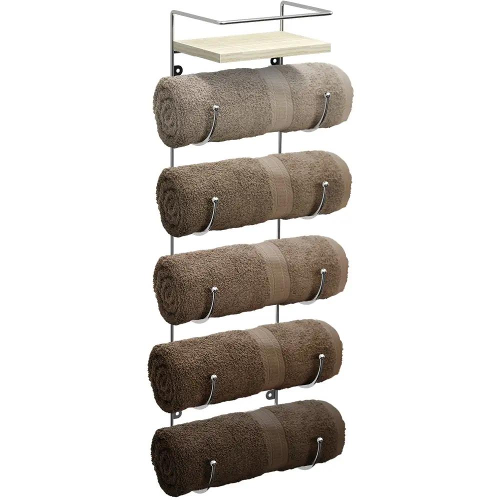 Wall Mounted Towel Rack With Shelf