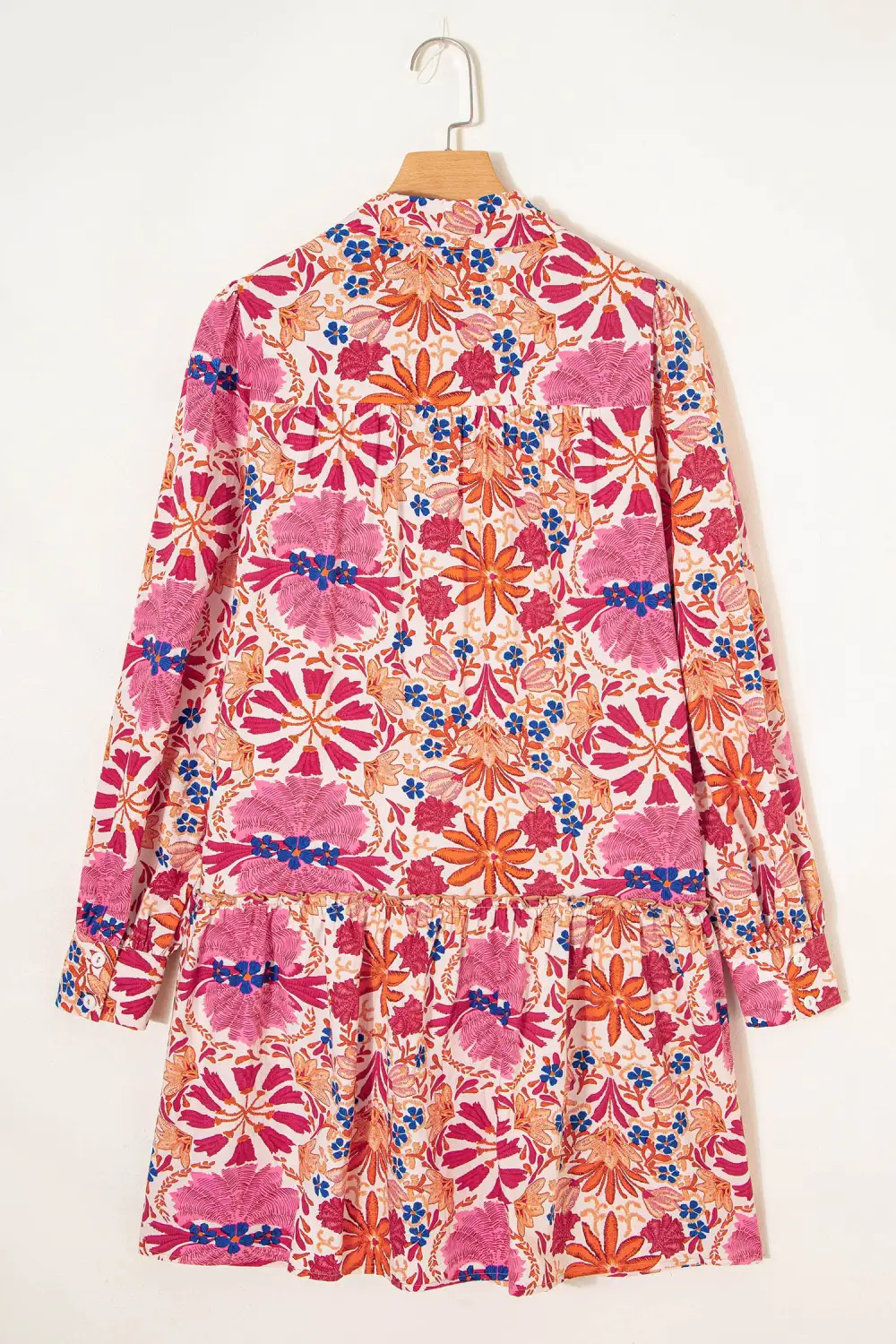 Floral Printed Long Sleeve Mini Dress