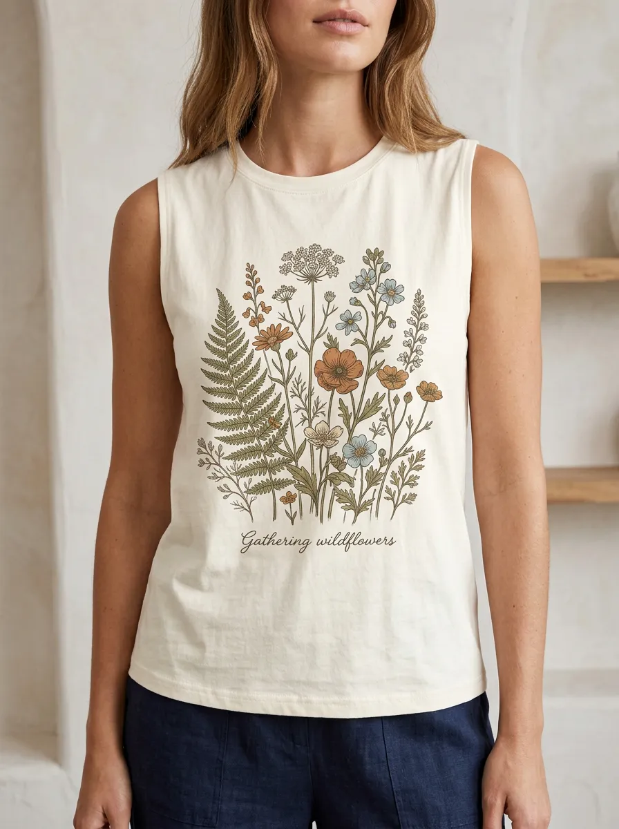 Nature Lover Wildflower Bouquet Tank Top